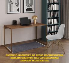 Escrivaninha Industrial Grécia 120x53 Ferro Dourado Tampo Amêndoa Escrivaninha Industrial Grécia 120x53 Ferro Dourado Tampo Amêndoa