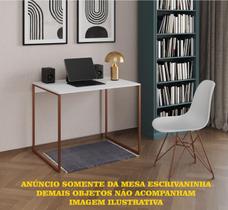 Escrivaninha Industrial Grécia 90x53 Ferro Cobre Tampo Branco Escrivaninha Industrial Grécia 90x53 Ferro Cobre Tampo Branco