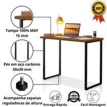 Escrivaninha Industrial Home Office Estudo Tampo MDF Pés Ferro