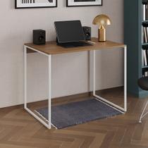 Escrivaninha Industrial Office Amêndoa 120x53 Grécia Base Ferro Branco