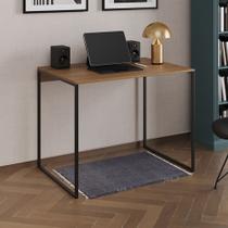 Escrivaninha Industrial Office Amêndoa 90x53 Grécia Base Ferro Preto