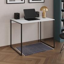 Escrivaninha Industrial Office Branca 90x53 Grécia Base Ferro Preto