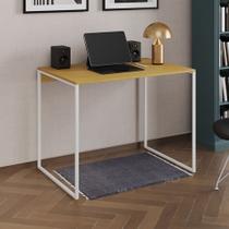 Escrivaninha Industrial Office Canela 120x53 Grécia Base Ferro Branco