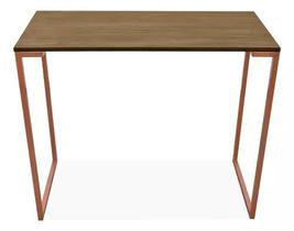 Escrivaninha Industrial Rafaela Com Pés Em Aço Bronze 90cm