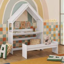 Escrivaninha Infantil Montessoriana Casinha em MDF Popy Móveis Peroba