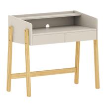 Escrivaninha Infantil Play com Altura Regulável 2 Gavetas Areia com Carvalho