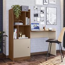Escrivaninha Job com estante com 2 prateleira e 1 porta - Albatroz