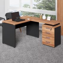 Escrivaninha L 1,20m c/ Gaveteiro 4 Gavetas Pés Painel F5