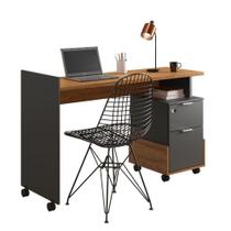 Escrivaninha Lukaliam Alessa Modulo Office 1 Amêndoa/Chumbo Escrivaninha Lukaliam Alessa Modulo Office 1 Amêndoa/Chumbo