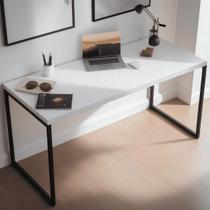 Escrivaninha Maclavi Móveis Mesa para Escritorio Industrial MDF de 150cm x 60cm Branco