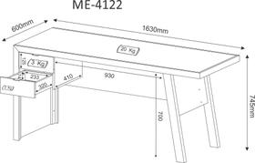 Escrivaninha ME4122 3 pés eucalipto maciço Tecnomobili Carvalho/Fendi