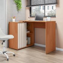 Escrivaninha Mesa Computador 140cm Tamires Freijó/Off White C01 - D'Rossi Escrivaninha Mesa Computador 140cm Tamires Freijó/Off White C01 - D'Rossi