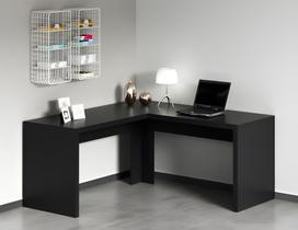 Escrivaninha Mesa de Canto Em L Para Computador Home Office Quarto Escritório Preta