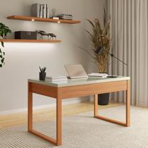 Escrivaninha Mesa de Escritório 100% MDF 135cm Industrial Freijó/Off White Escrivaninha Mesa de Escritório 100% MDF 135cm Industrial Freijó/Off White