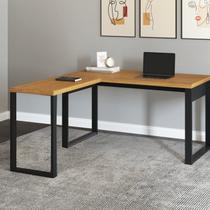 Escrivaninha Mesa de Escritório de Canto Industrial 100% MDF 157,5cm Pradel Marrom Escrivaninha Mesa de Escritório de Canto Industrial 100% MDF 157,5cm Pradel Marrom