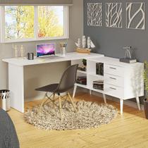 Escrivaninha Mesa de Escritório Lisboa Madesa 3 Gavetas Branco