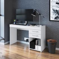 Escrivaninha Mesa de Trabalho Para Computador Home Office 2 Gavetas Nicho de CPU Escritório Branca