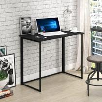 Escrivaninha Mesa Dobravel Apoio Estudo Trabalho Notebook Pc Industrial Preta Escrivaninha Mesa Dobravel Apoio Estudo Trabalho Notebook Pc Industrial Preta