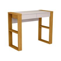 Escrivaninha Mesa Escritório 100% MDF Brisa 2 Gavetas 91cm Carvalho Ouro e Off White Marrom Escrivaninha Mesa Escritório 100% MDF Brisa 2 Gavetas 91cm Carvalho Ouro e Off White Marrom