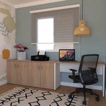 Escrivaninha Mesa Escritório 100cmx47cm com Armário Baixo 4 Portas 25mm