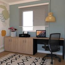 Escrivaninha Mesa Escritório 100cmx47cm com Armário Baixo 4 Portas 25mm