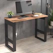 Escrivaninha Mesa Escritório 115cm Industrial Preto E Solanum Escrivaninha Mesa Escritório 115cm Industrial Preto E Solanum