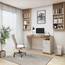 Escrivaninha Mesa Escritório 120cm 1 Porta 1 Gaveta 100% MDF Madrid