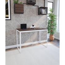 Escrivaninha Mesa Escritório 120x45 120cm Branco e Nogal Escrivaninha Mesa Escritório 120x45 120cm Branco e Nogal