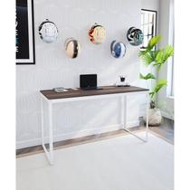 Escrivaninha Mesa Escritório 135x55 135cm Branco e Nogal Escrivaninha Mesa Escritório 135x55 135cm Branco e Nogal