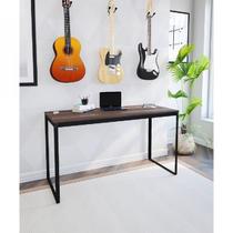 Escrivaninha Mesa Escritório 135x55 135cm Preto E Nogal