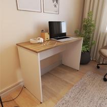 Escrivaninha Mesa Escritório 140cmx47cm 140cm Branca E Carvalho Mel - Bramov Móveis Escrivaninha Mesa Escritório 140cmx47cm 140cm Branca E Carvalho Mel - Bramov Móveis