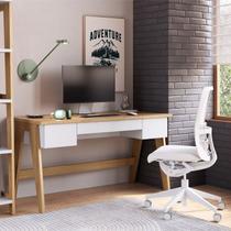 Escrivaninha Mesa Escritório 26106 Trend 3 Gavetas 150cm Hanover e Off White Bege Escrivaninha Mesa Escritório 26106 Trend 3 Gavetas 150cm Hanover e Off White Bege
