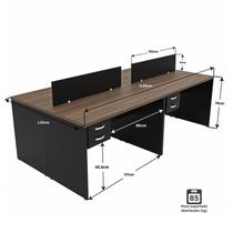 Escrivaninha Mesa Escritório 4 240cm Lugares