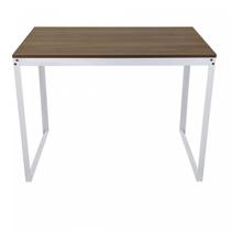 Escrivaninha Mesa Escritório 90x45 90cm Branco e Nogal Escrivaninha Mesa Escritório 90x45 90cm Branco e Nogal