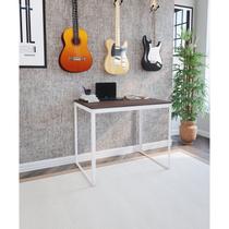 Escrivaninha Mesa Escritório 90x60 90cm Branco E Nogal