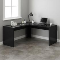 Escrivaninha Mesa Escritório Angular em L ME4116 157,3cm Preto Escrivaninha Mesa Escritório Angular em L ME4116 157,3cm Preto