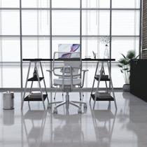 Escrivaninha Mesa Escritório Cavalete 135cm 4 Prateleiras Estilo Industrial Kuadra