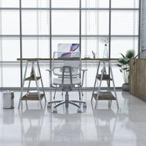 Escrivaninha Mesa Escritório Cavalete 150Cm 4 Prateleiras Estilo Industrial Kuadra