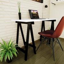 Escrivaninha Mesa Escritório Cavalete Pes Em Madeira Macica Pratica