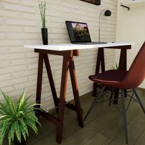 Escrivaninha Mesa Escritório Cavalete Pes Em Madeira Macica Pratica