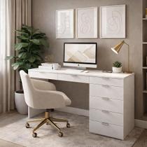 Escrivaninha Mesa Escritório Columbus 7 Gavetas 120cm Yescasa Branco Escrivaninha Mesa Escritório Columbus 7 Gavetas 120cm Yescasa Branco