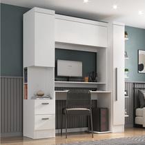 Escrivaninha Mesa Escritório com Armário 3 Portas 2 Gavetas Modulado Viena Espresso Móveis Escrivaninha Mesa Escritório com Armário 3 Portas 2 Gavetas Modulado Viena Espresso Móveis