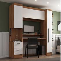 Escrivaninha Mesa Escritório com Armário 3 Portas 2 Gavetas Modulado Viena Escrivaninha Mesa Escritório com Armário 3 Portas 2 Gavetas Modulado Viena