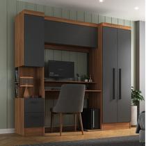 Escrivaninha Mesa Escritório com Armário 4 Portas e 2 Gavetas Modulado Viena