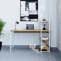 Escrivaninha Mesa Escritório com Estante 3 Prateleiras Estilo Industrial 135cm Active Yescasa