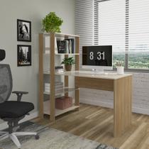 Escrivaninha Mesa Escritório com Estante 4 Prateleiras 120cm Match