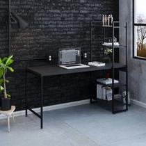 Escrivaninha Mesa Escritório com Estante 4 Prateleiras Estilo Industrial 150cm Active Yescasa