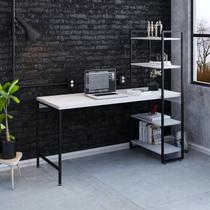 Escrivaninha Mesa Escritório com Estante 4 Prateleiras Estilo Industrial 150cm Active Yescasa
