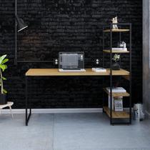 Escrivaninha Mesa Escritório com Estante Alta Estilo Industrial 150cm com 04 Prateleiras Dynamica Yescasa
