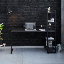 Escrivaninha Mesa Escritório com Estante Alta Estilo Industrial 150cm com 04 Prateleiras Dynamica Yescasa